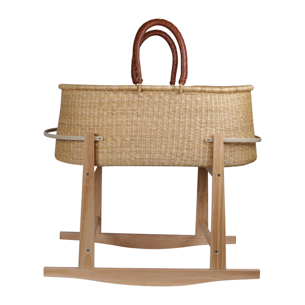 Natural Pine Modern Rocking Bassinet Stand