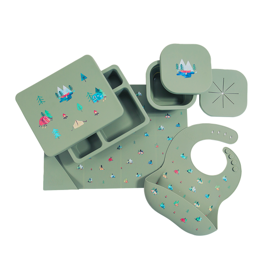 Silicone Mealtime Bundle Camper Sage Green