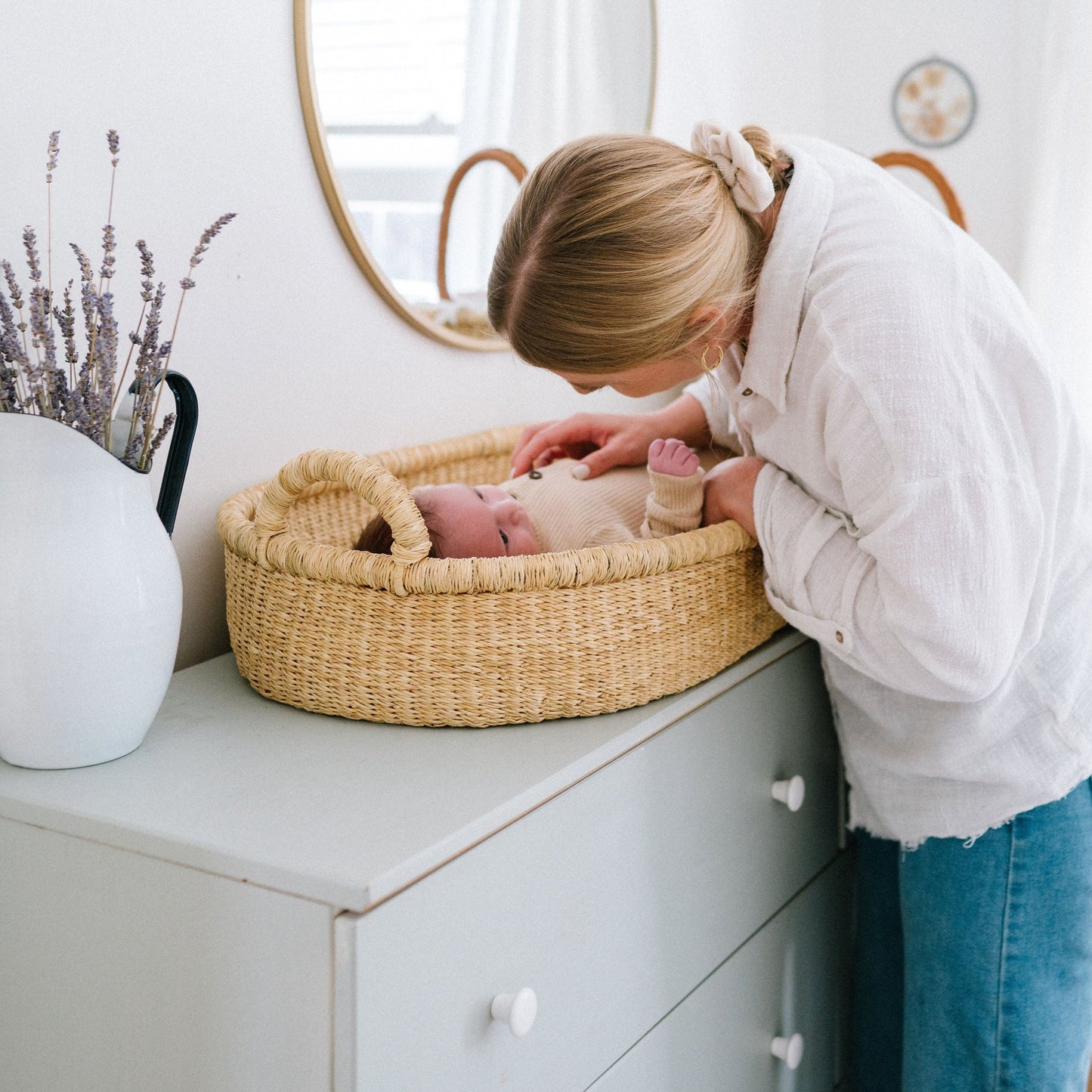 Natural Handwoven Changing Basket