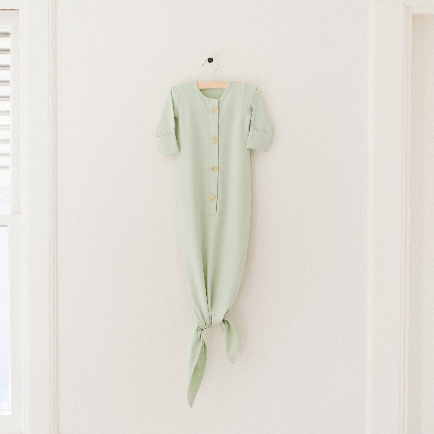 Organic Newborn Knotted Gown - Mint