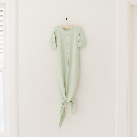 Organic Newborn Knotted Gown - Mint
