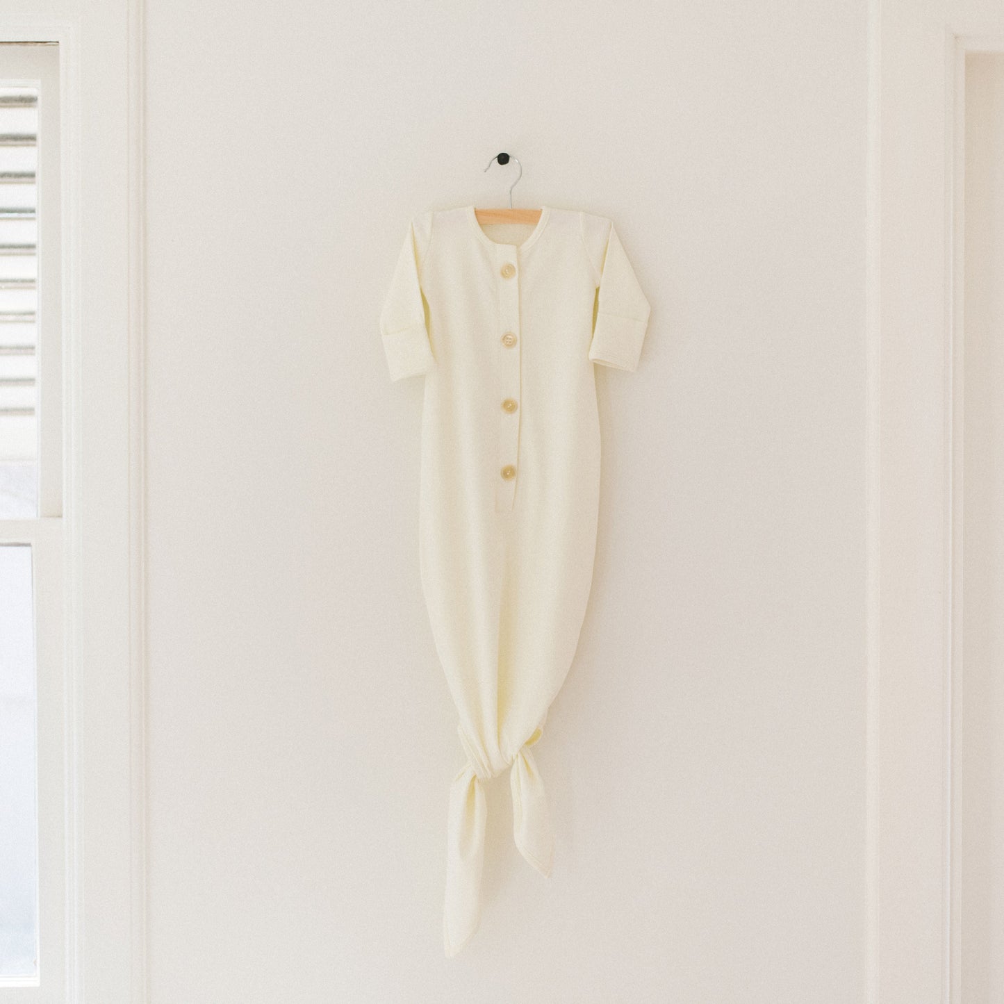 Organic Newborn Knotted Gown - Pearl