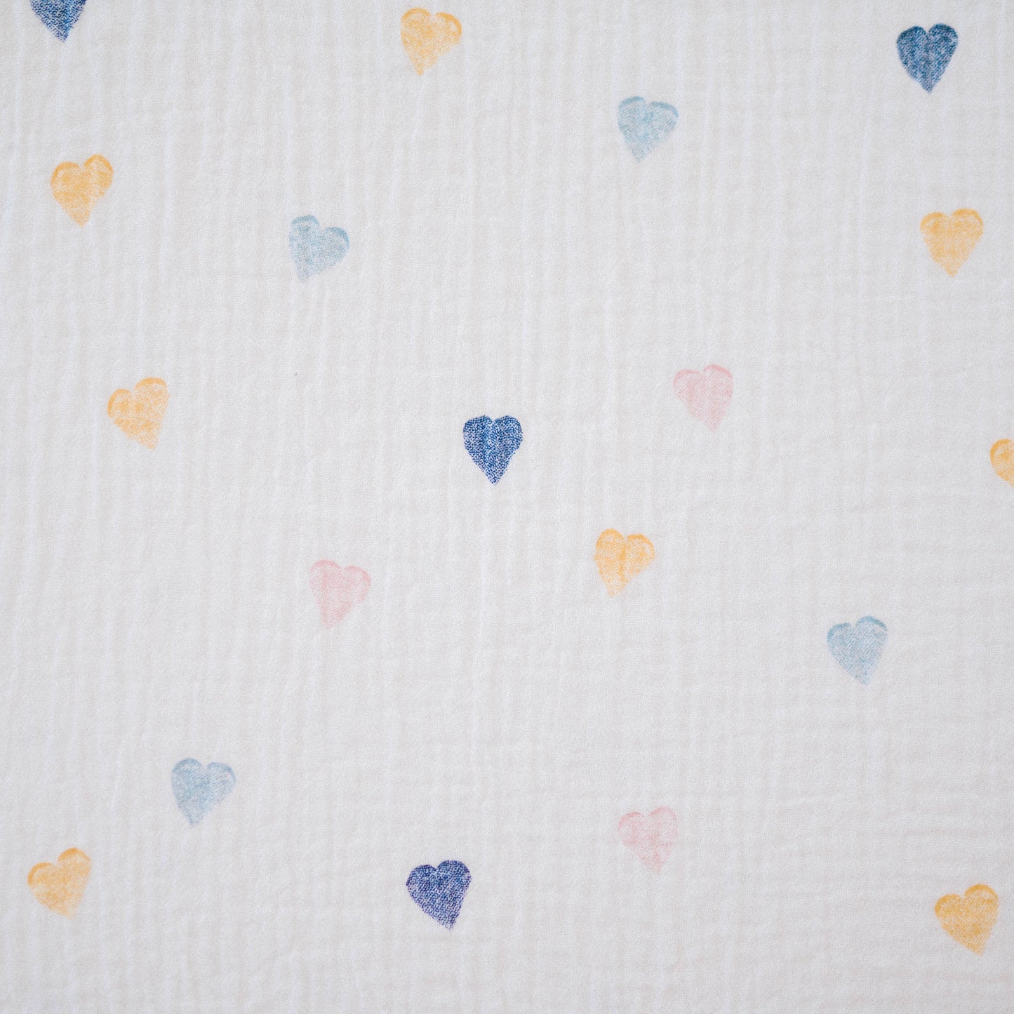Waterproof Cotton Crib Sheet - Muslin Hearts