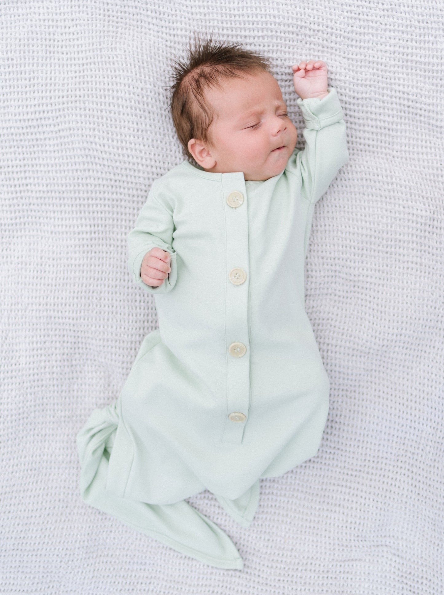 Organic Newborn Knotted Gown - Mint