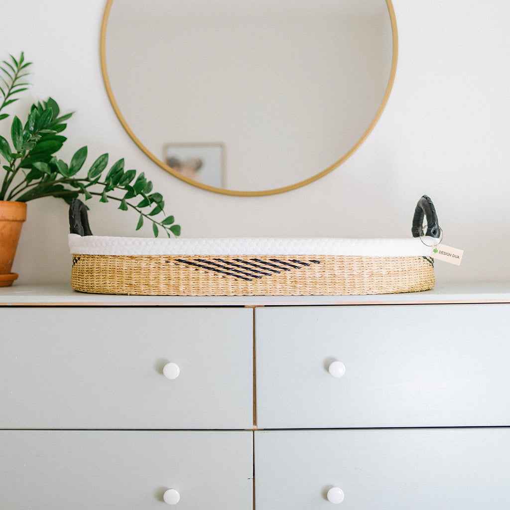 Midnight Diamond Handwoven Changing Basket