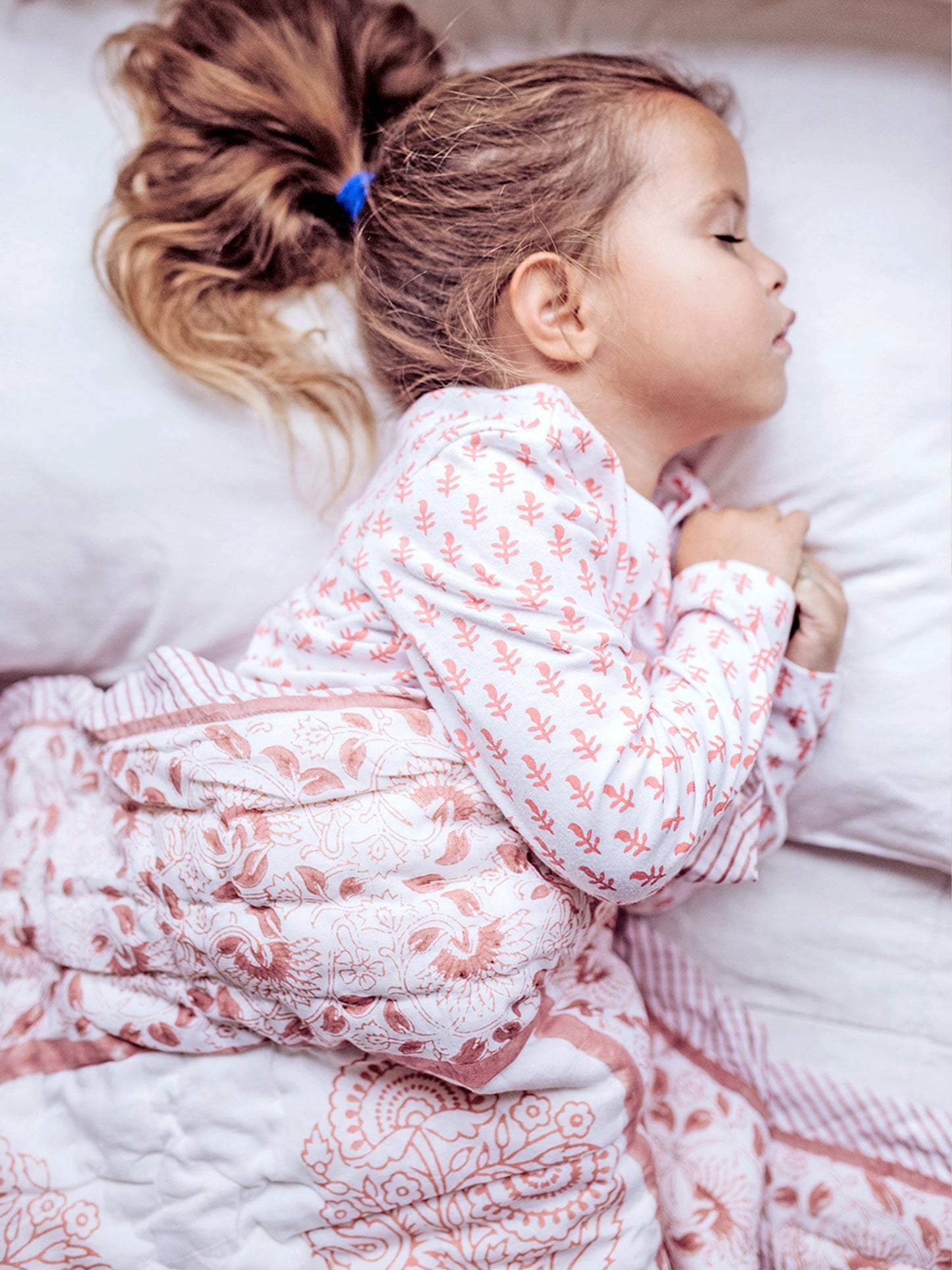 Block-Print Crib Quilt in Pink City