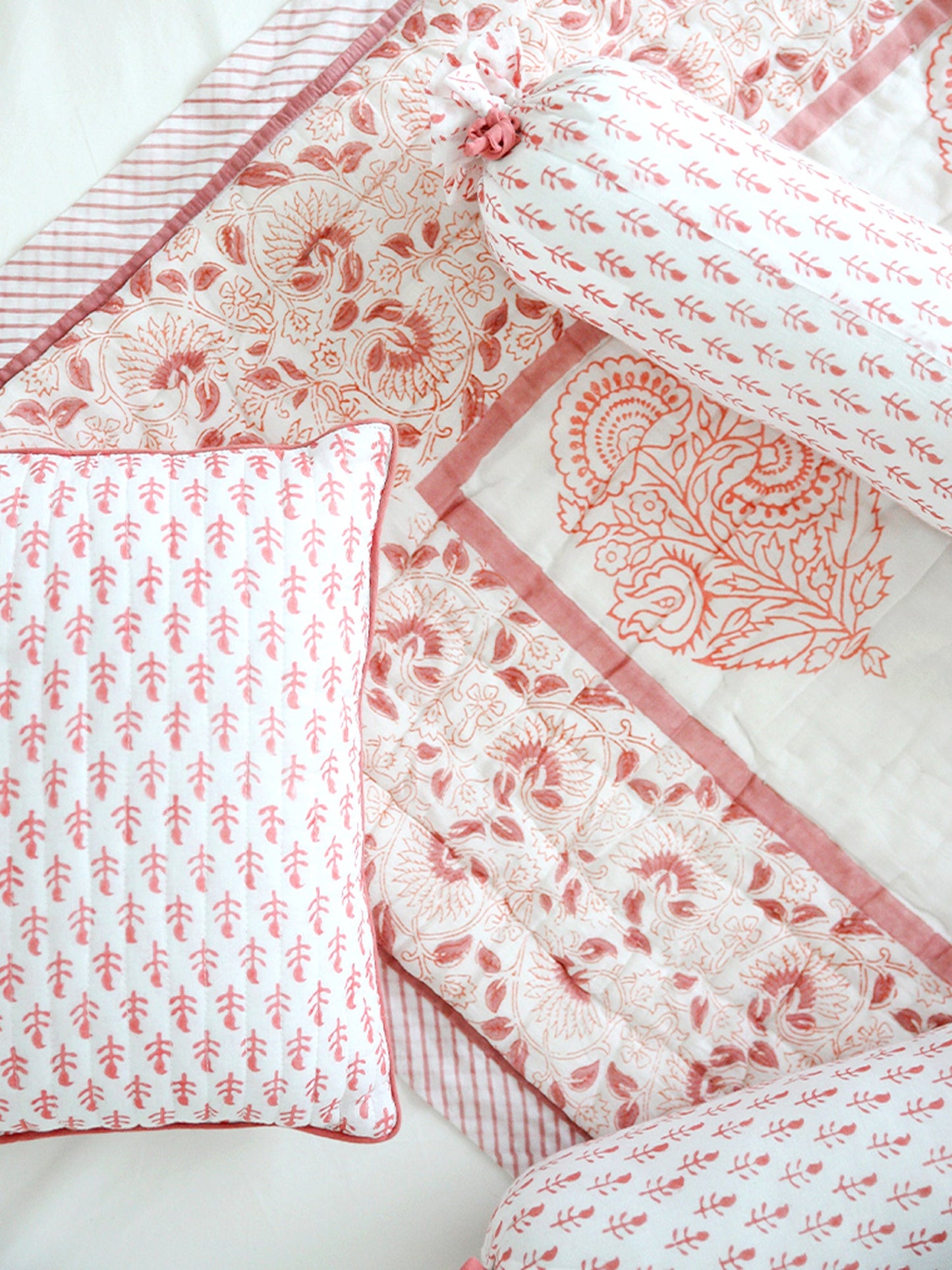Block-Print Crib Quilt in Pink City