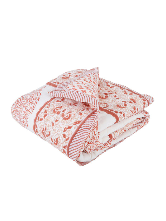 Block-Print Crib Quilt in Pink City