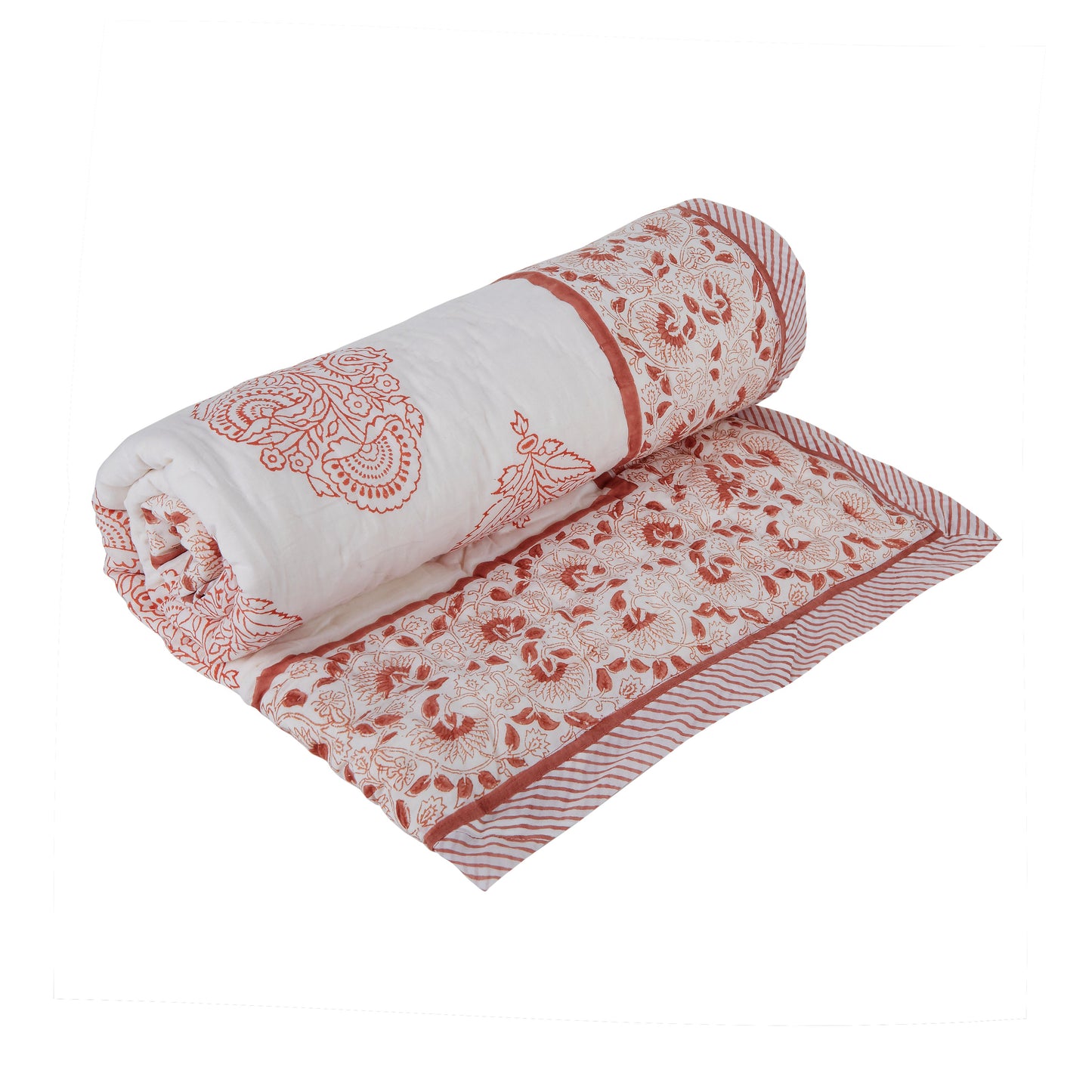 Block-Print Crib Quilt in Pink City