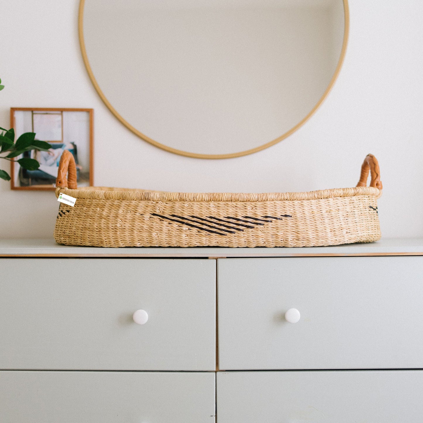 Midnight Diamond Handwoven Changing Basket