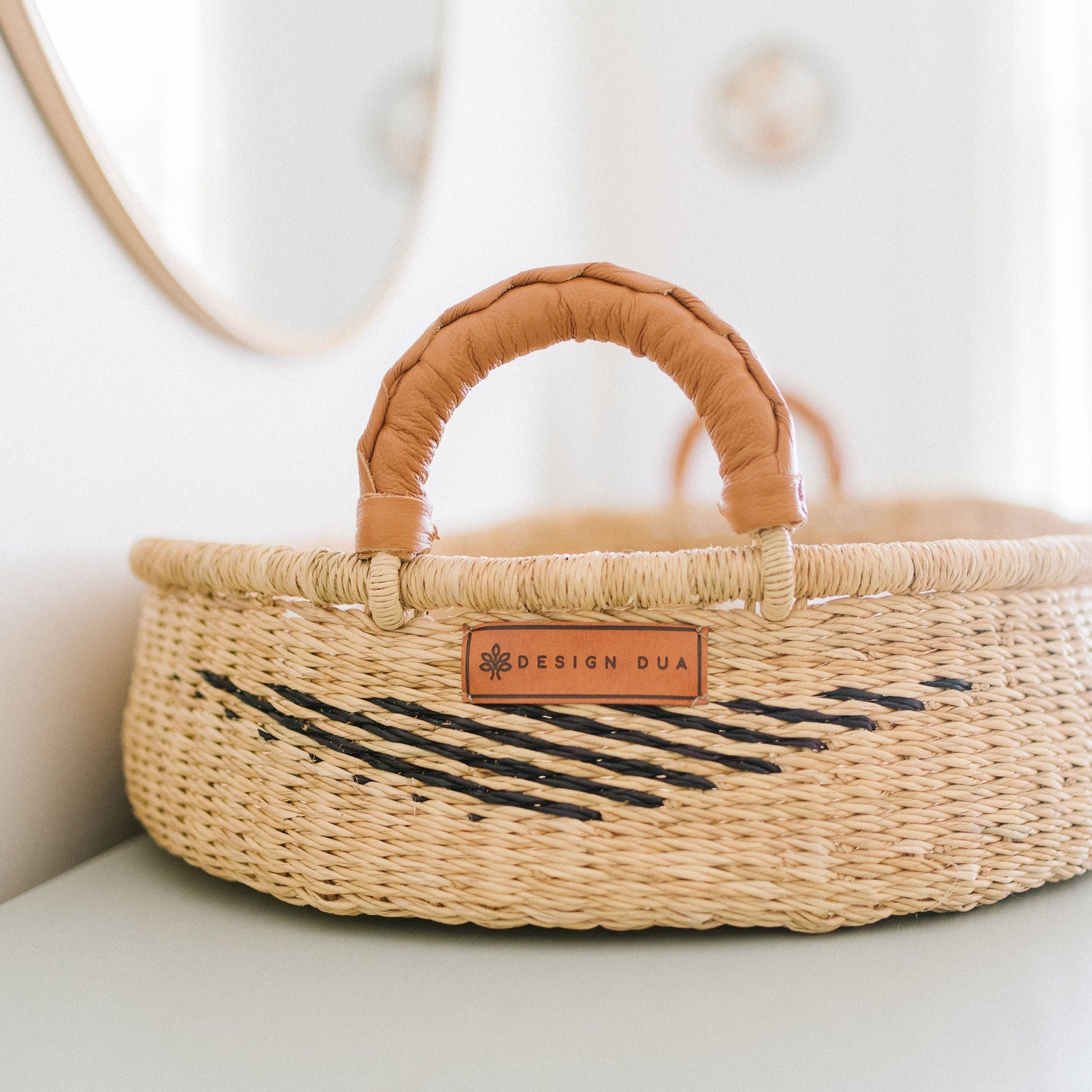 Midnight Diamond Handwoven Changing Basket