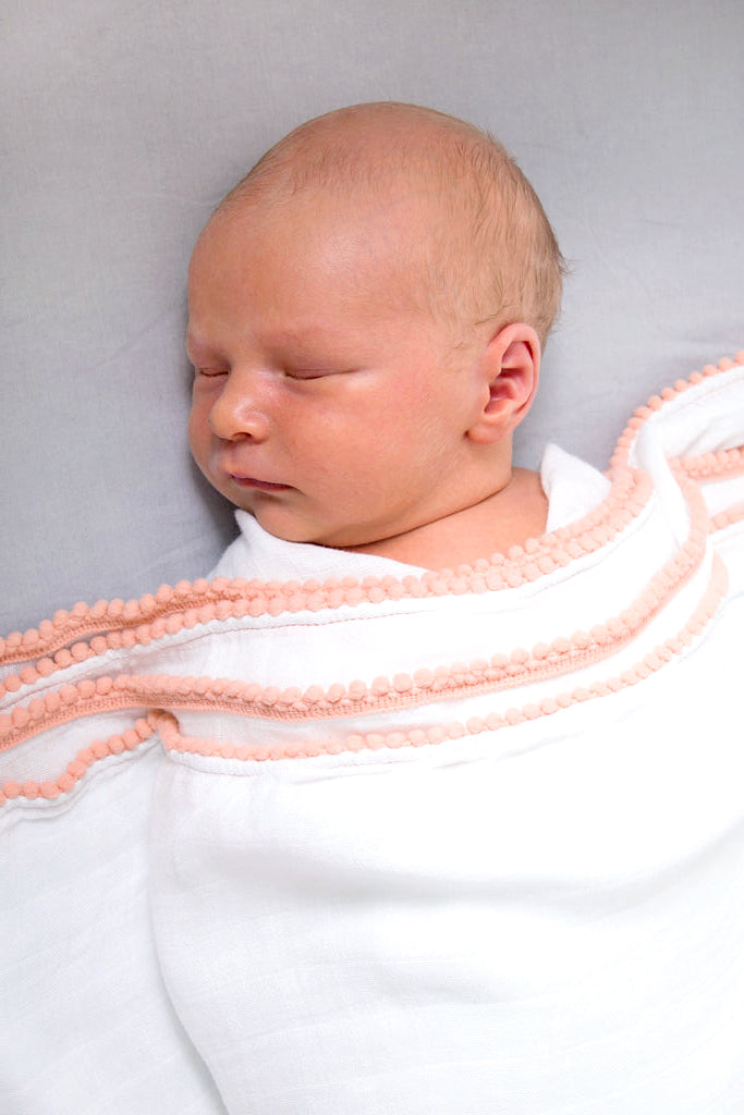 Organic Bamboo Pom Pom Swaddle