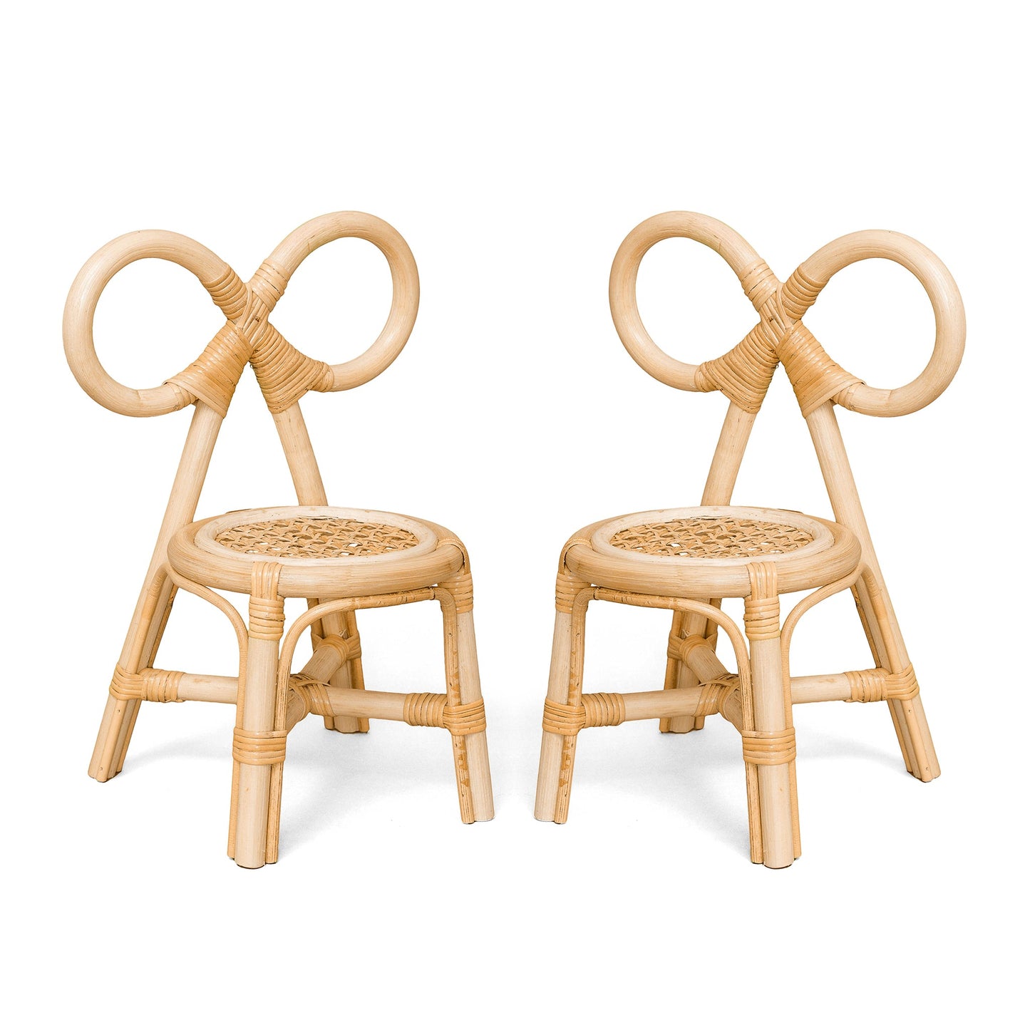 Rattan Mini Bow Doll Chair