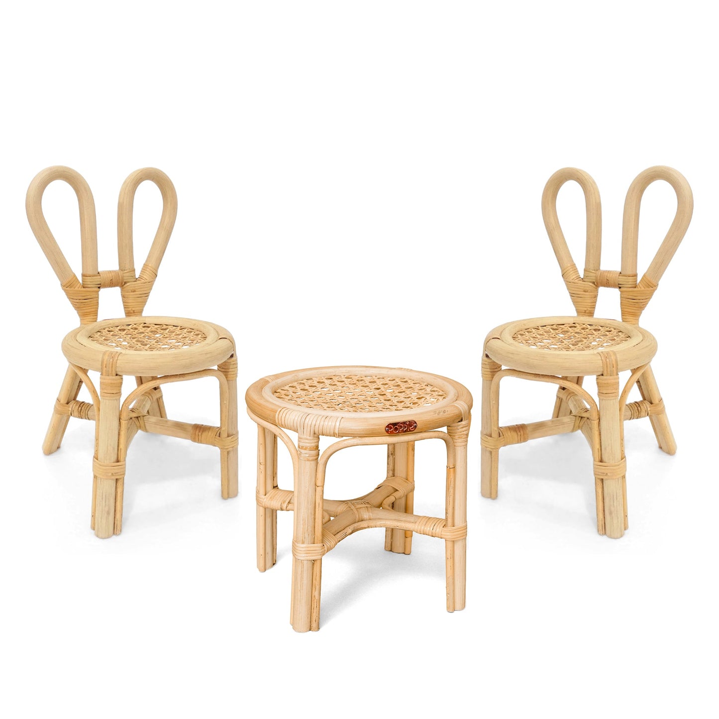 Rattan Doll Table & Chairs Set