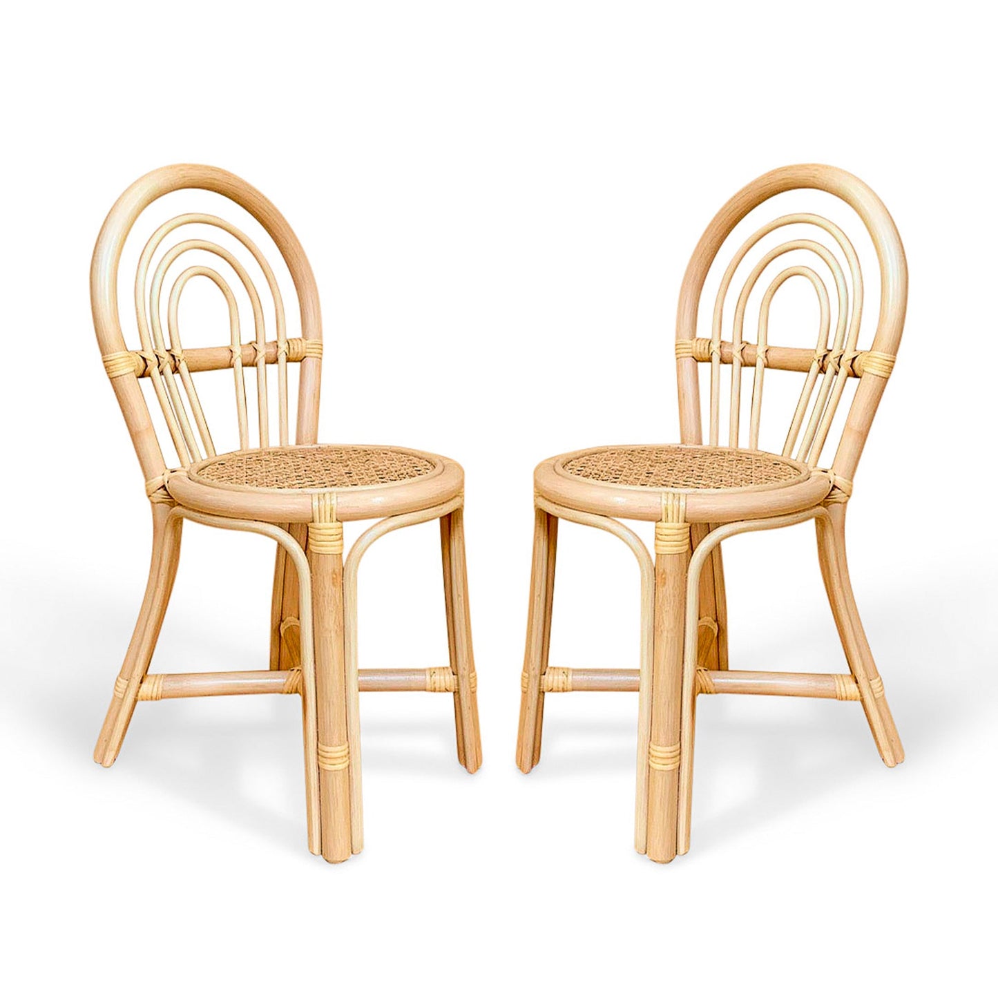 Rattan Rainbow Children's Chair Set