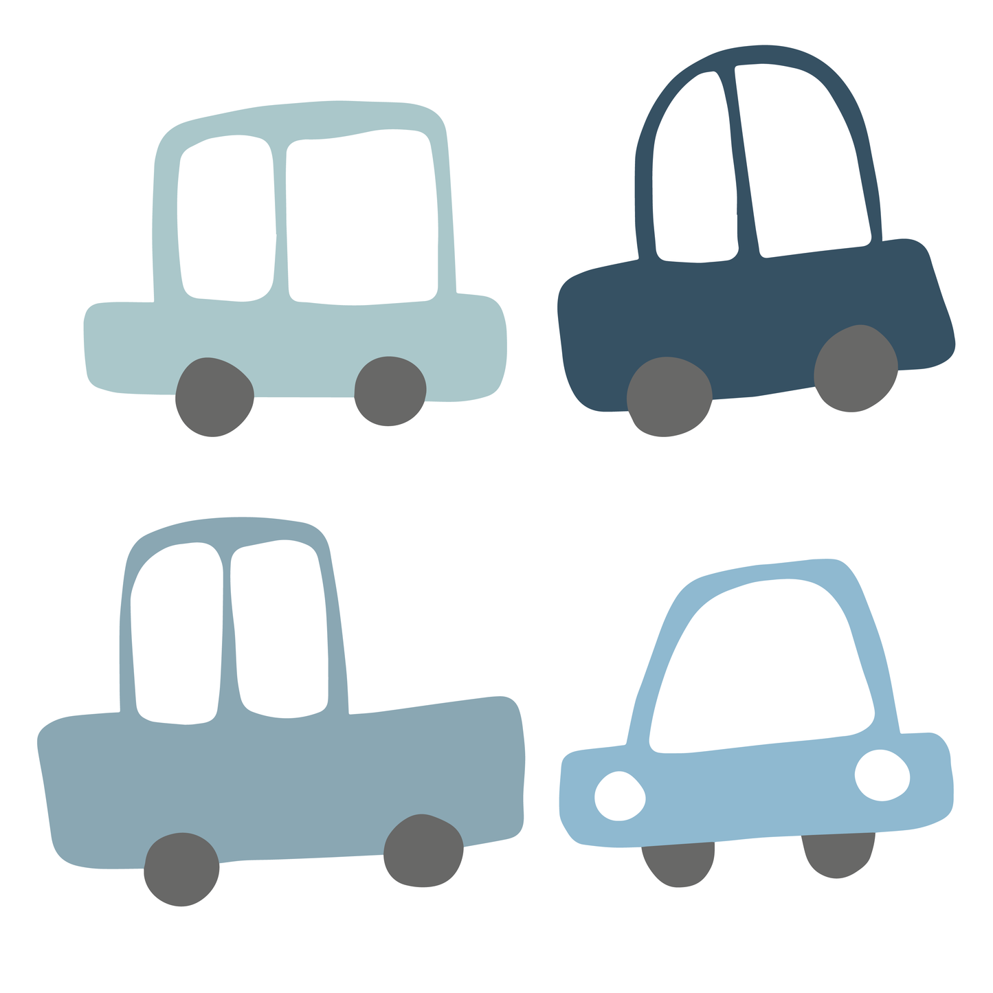 Blue Cars Wall Decals