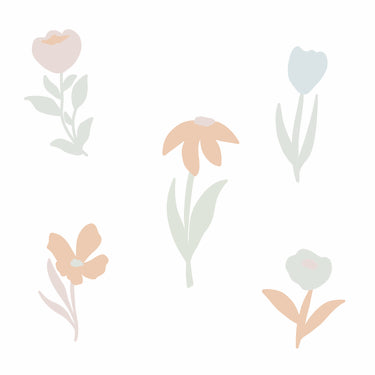 Pastel Flowers Wall Decals