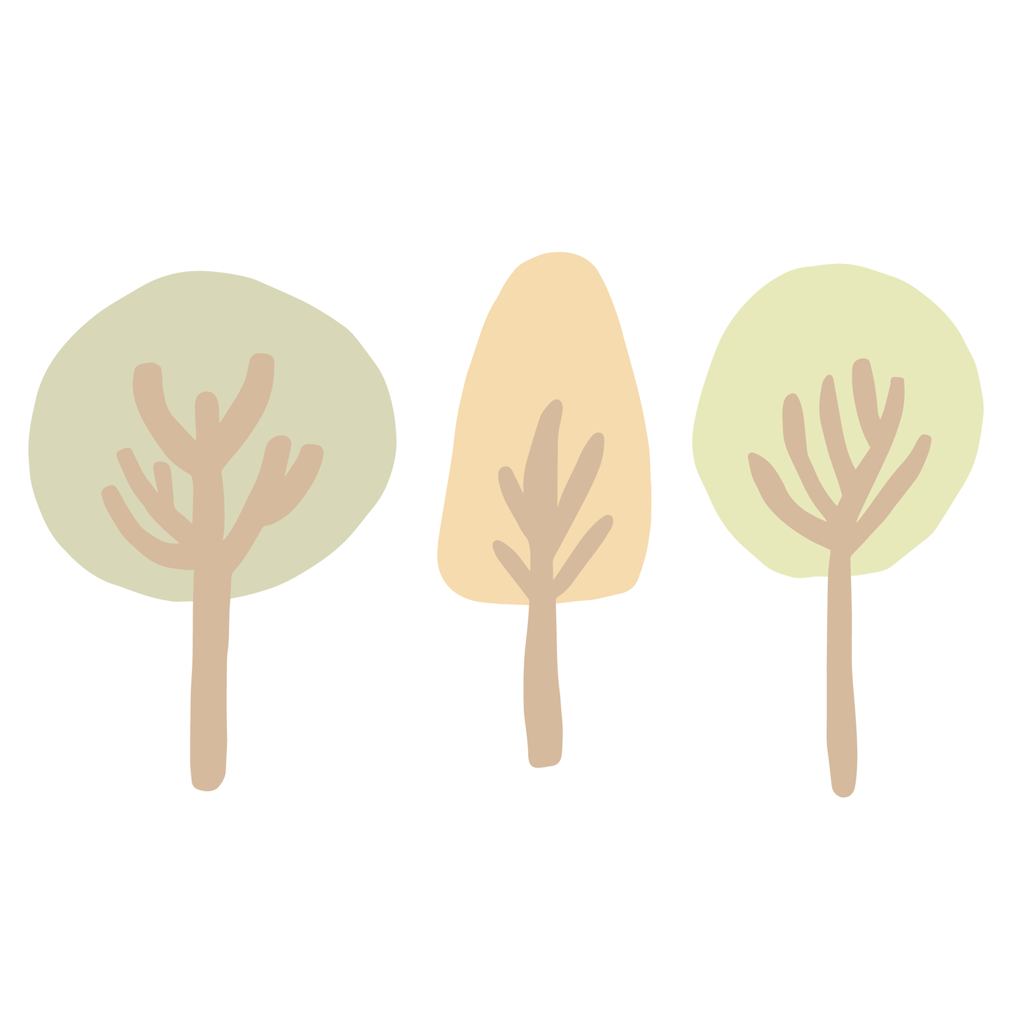 Pastel Trees Wall Decals