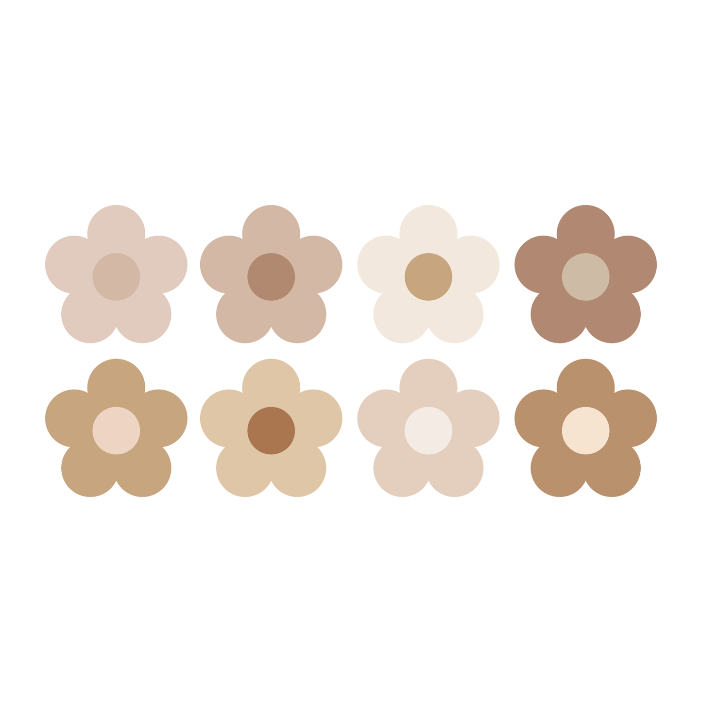 Brown Round Flowers Wall Decals