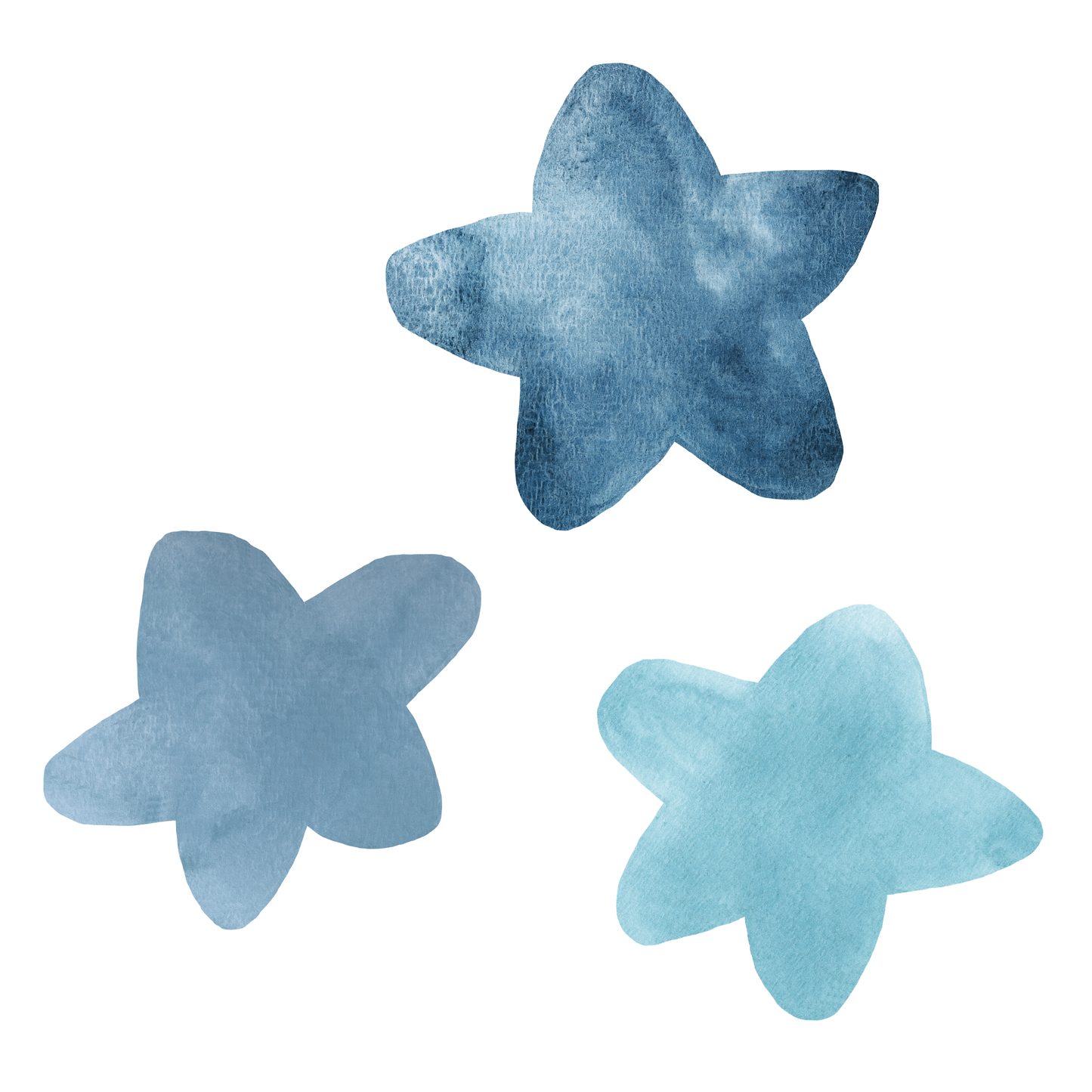 Watercolor Blue Stars Wall Decals