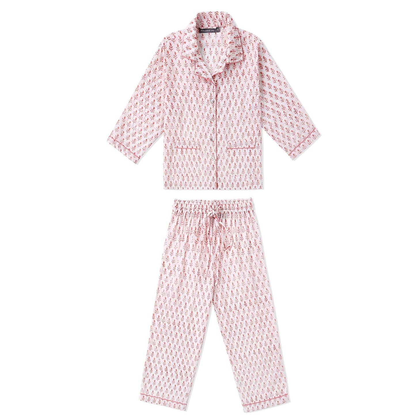 Malabar Baby - Organic Block-Print Loungewear at MERRIMiNT