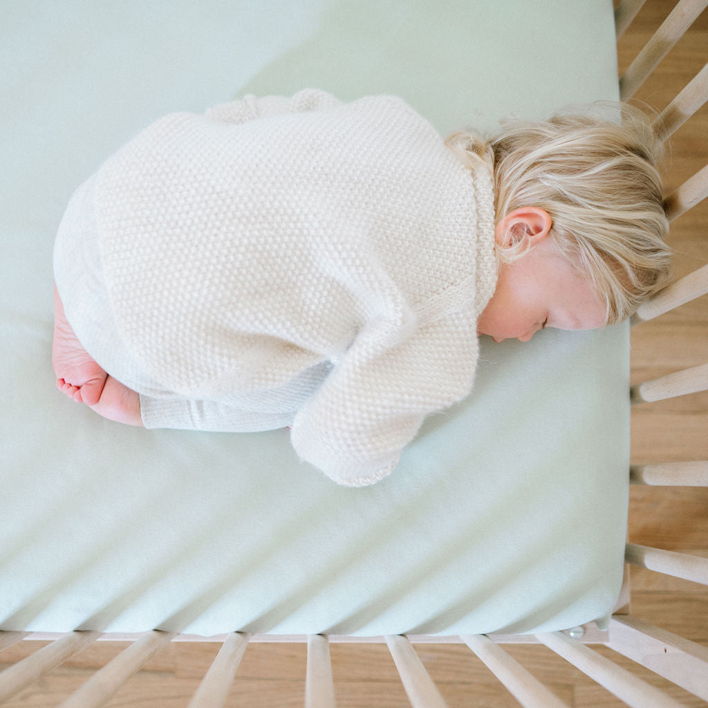 Waterproof Cotton Crib Sheet - Mint