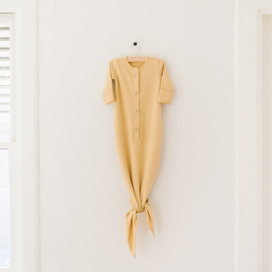 Organic Newborn Knotted Gown - Daffodil