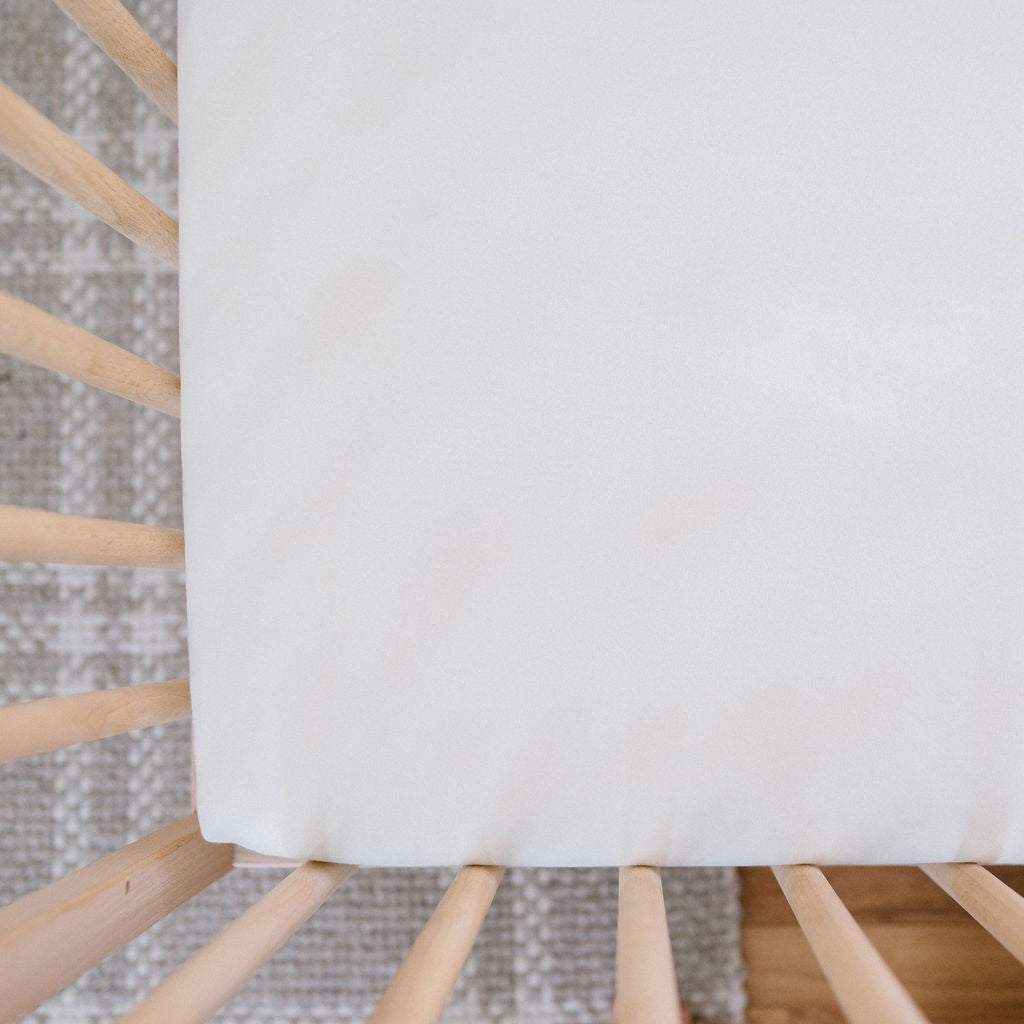 Waterproof Cotton Crib Sheet - Pearl