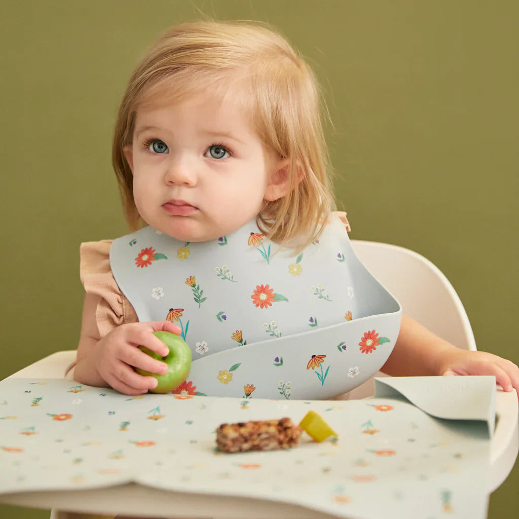 Silicone Mealtime Bundle Wildflower Chambray Blue