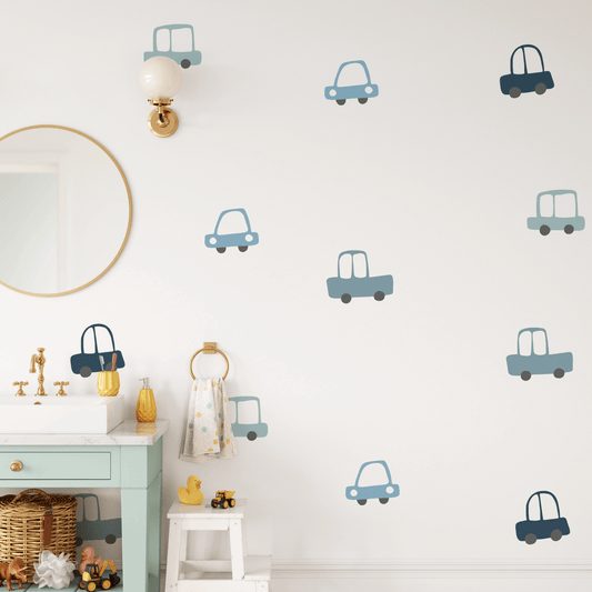 Blue Cars Wall Decals