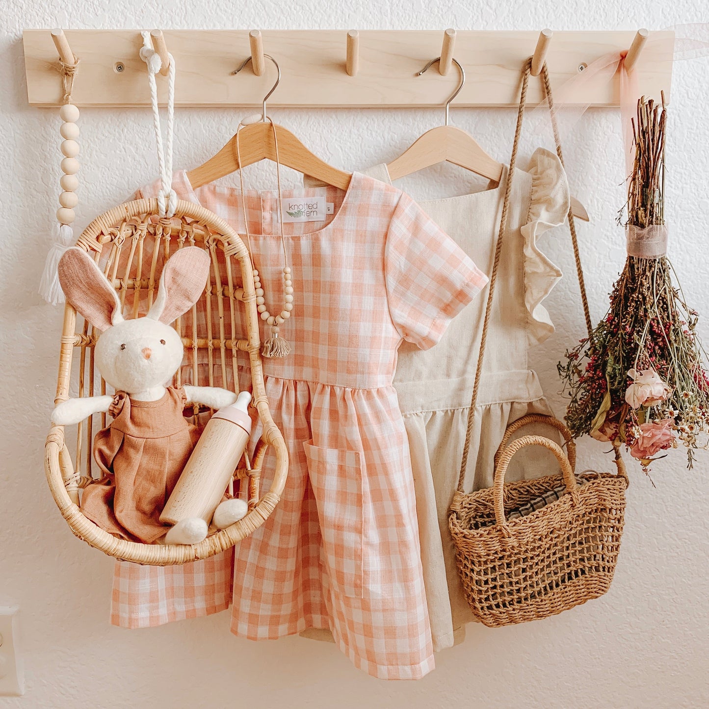 Rattan Egg Hanging Doll Chair