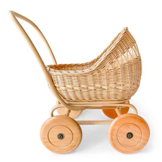 Rattan Doll Pram Stroller
