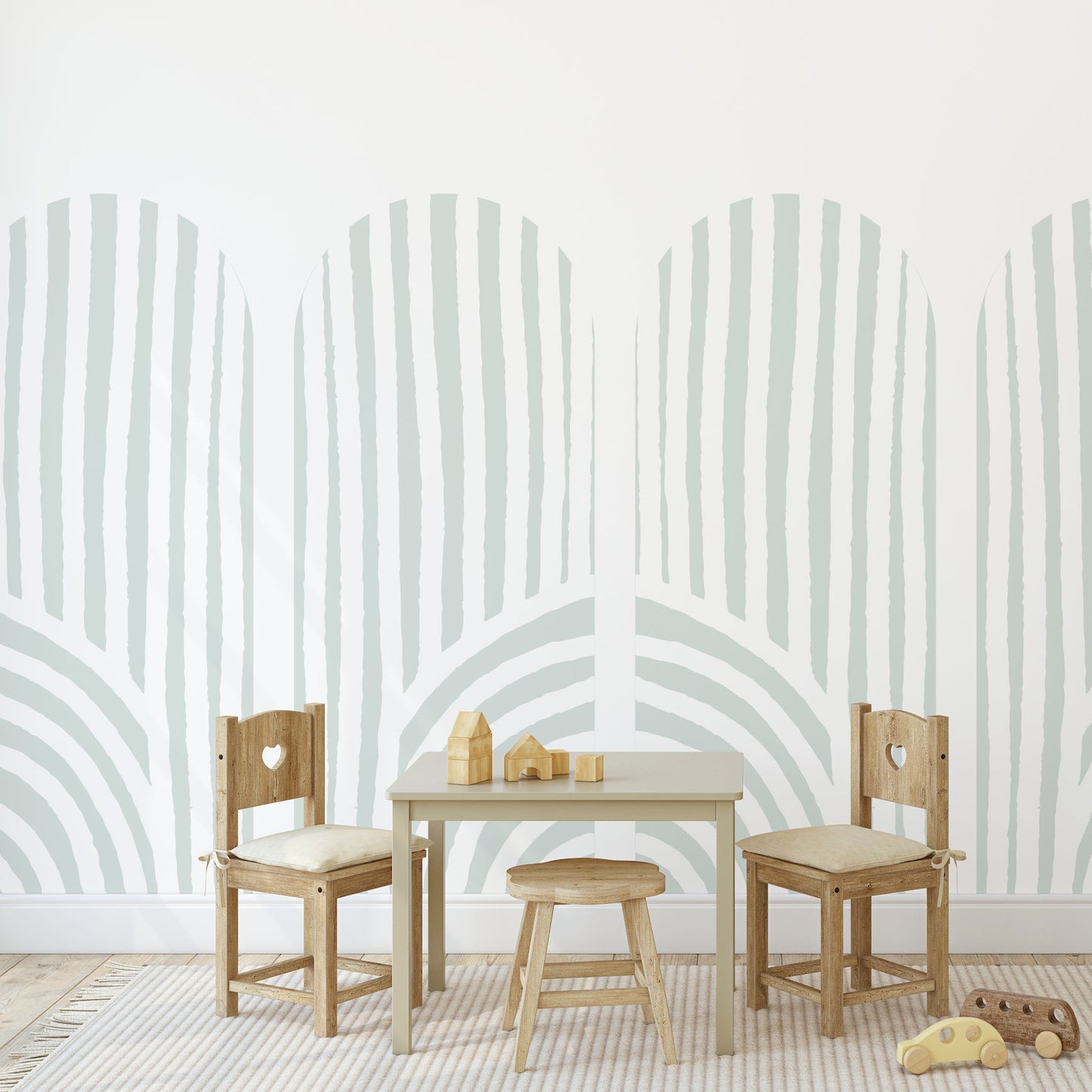 Wavy Line Double Arch Wall Decal Set