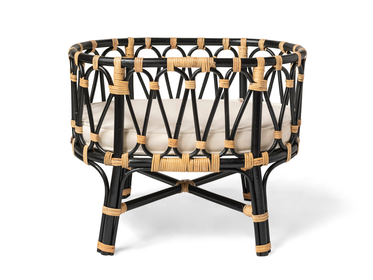 New! Rattan Doll Crib Black Edition