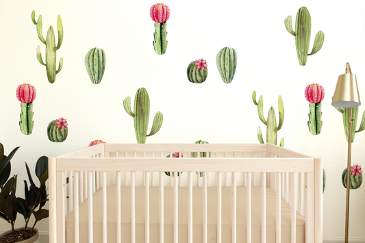 Pink Moon Cacti Wall Decals