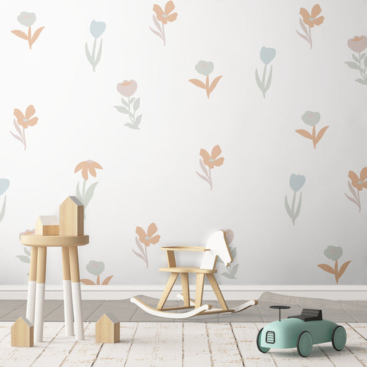 Pastel Flowers Wall Decals