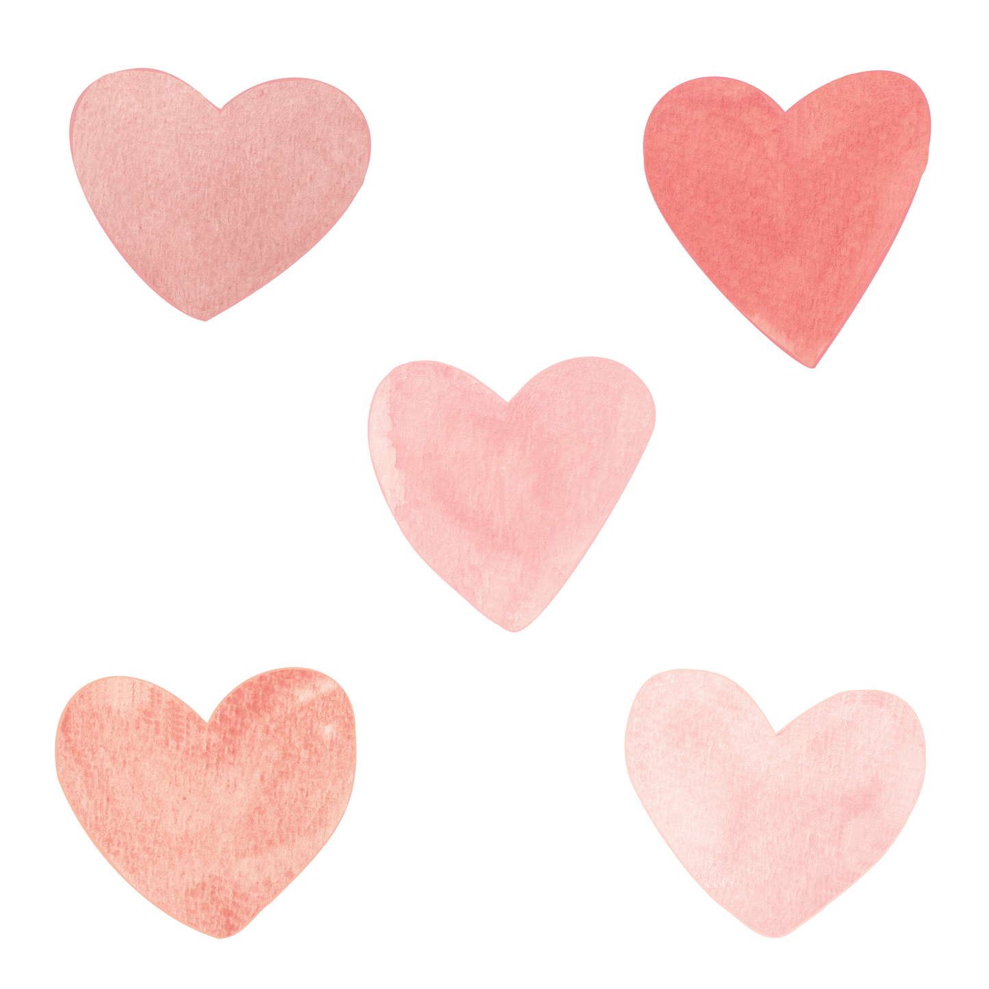 Watercolor Pink Heart Wall Decals