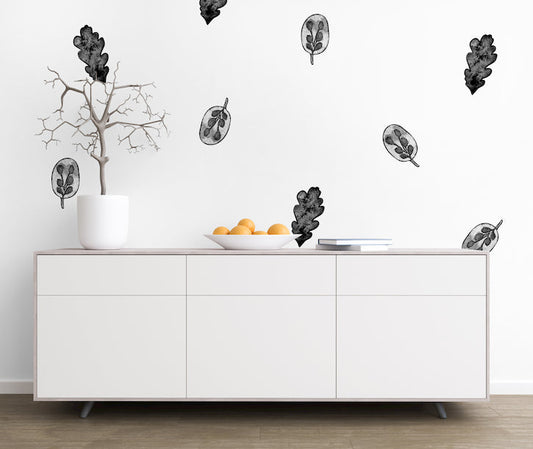 Black Botanical Leaves Wall Decals