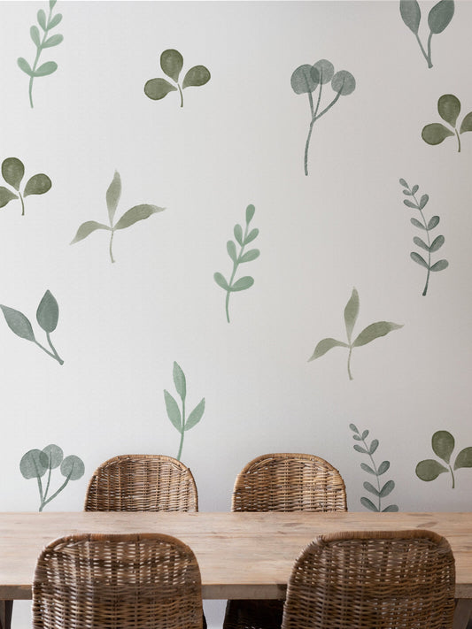 Watercolor Leaves Wall Decals