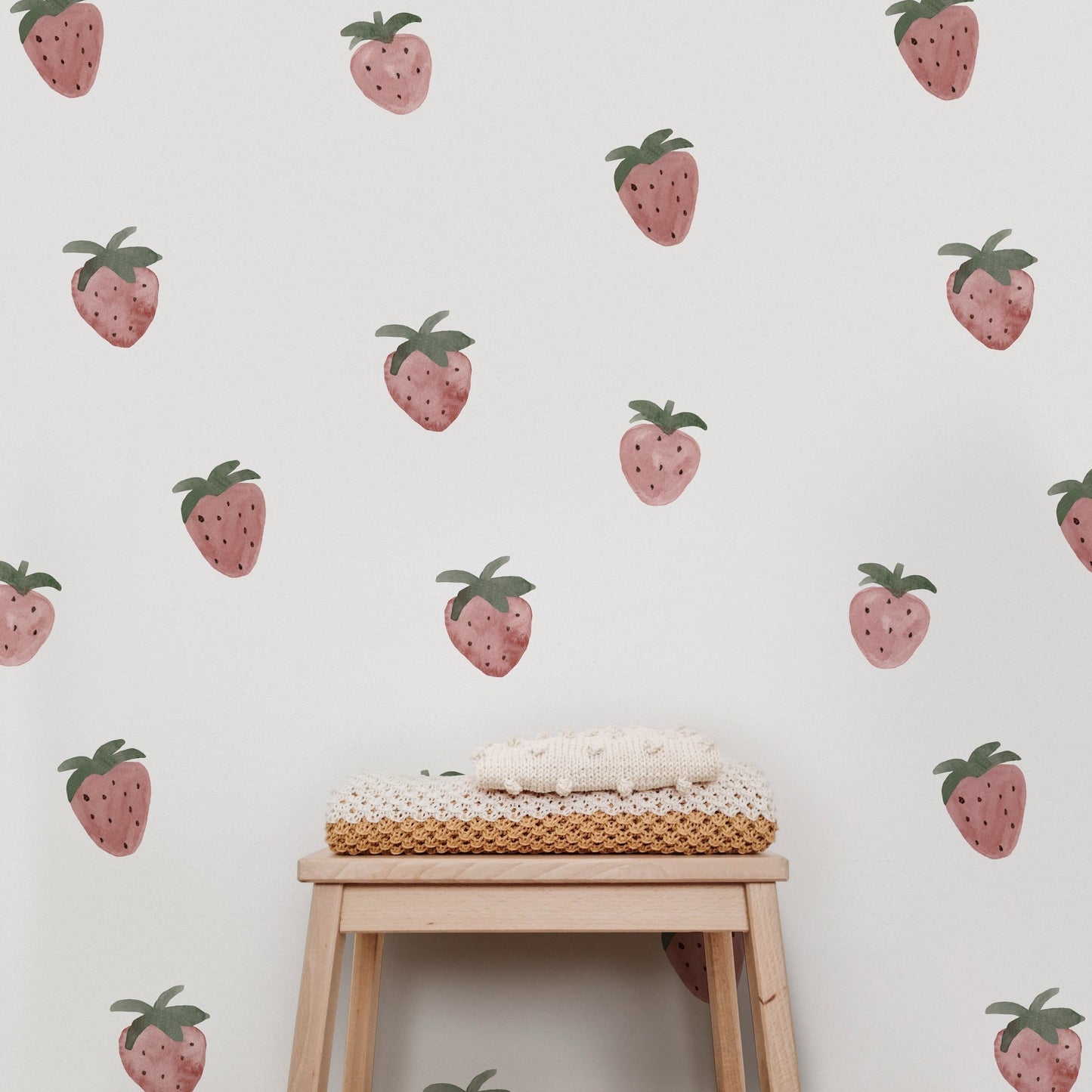 Muted Pink Strawberry Wall Decals