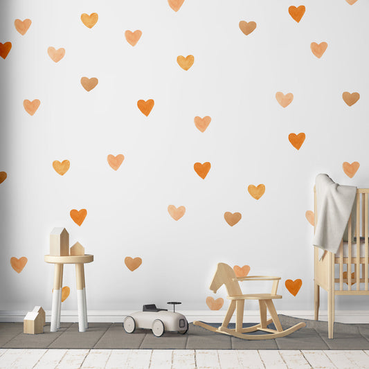 Watercolor Hearts Wall Decal