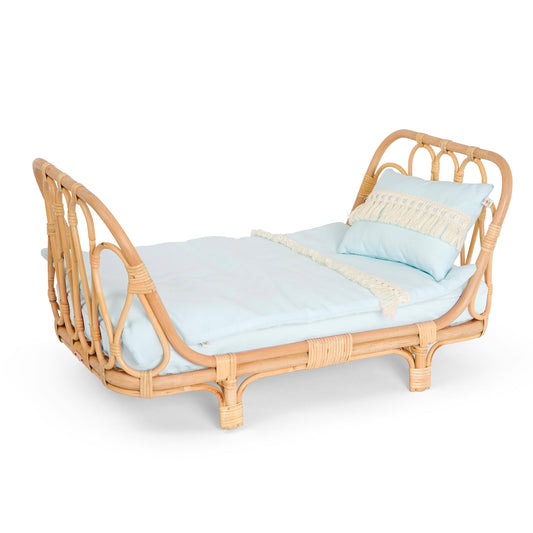 Rattan Doll Day Bed + Bedding set
