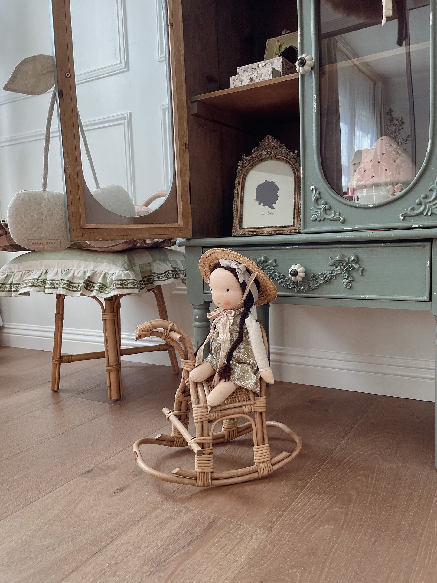 Rattan Doll Rocking Horse